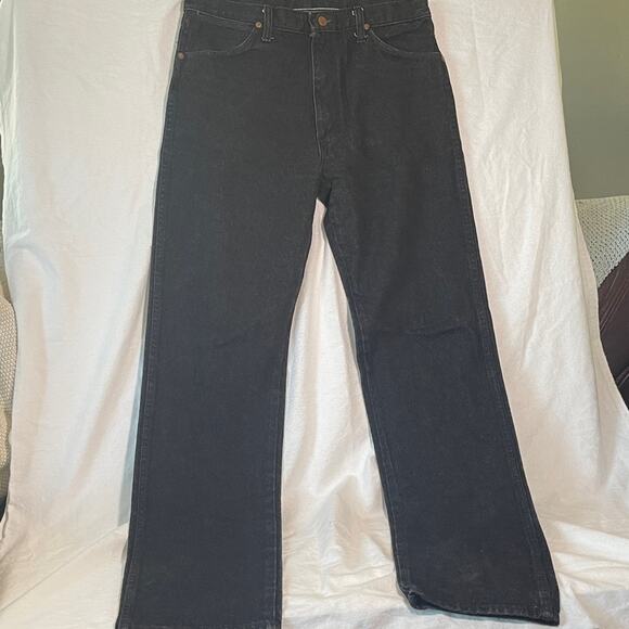 Wrangler Men's Black Bootcut Jeans 34/37 EUC - Picture 1 of 4
